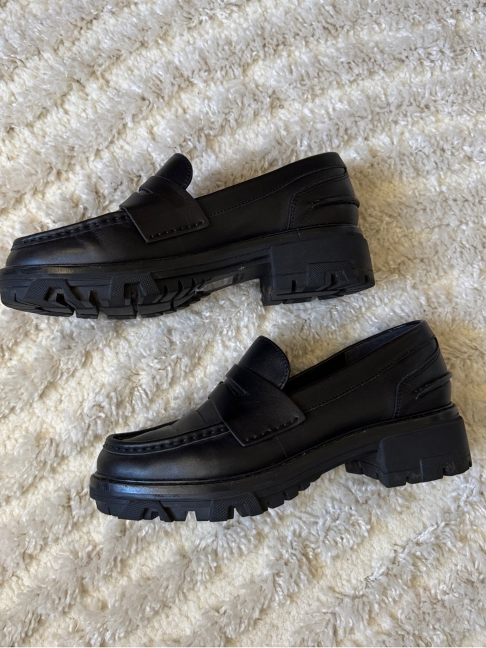 Rag & Bone Black Leather Penny Loafers